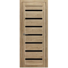 Дверь межкомнатная Дубрава Сибирь Рада ЛИНИЯ Шампань, стекло черное